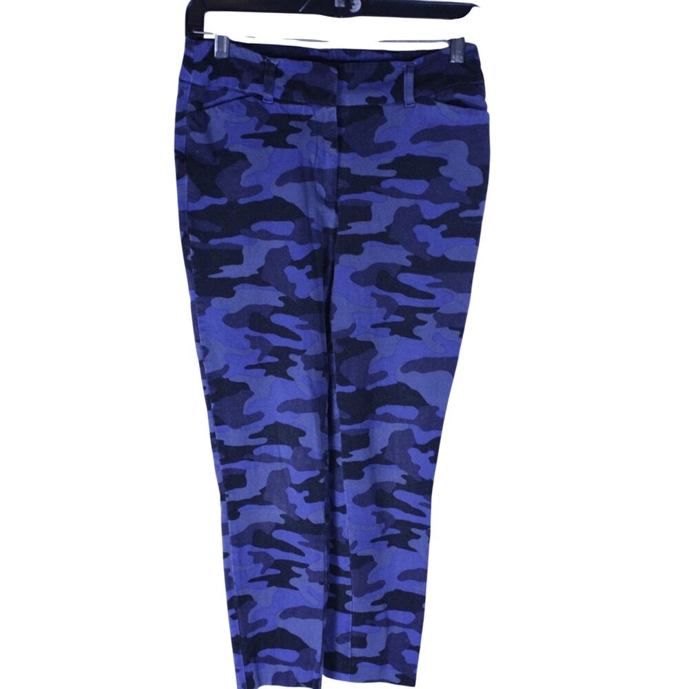 NY & Co. Blue Camo Ankle Pants – Size 2 – Mild Stretch – VGC